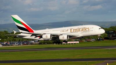 Image of aircraft registration A6-EUN - A A380-842 operated by Emirates