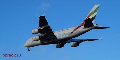 Image of aircraft registration A6-EVD - A A380-842 operated by Emirates