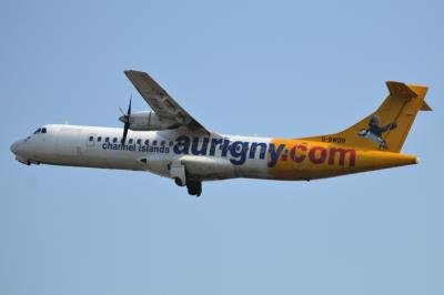 Image of aircraft registration G-BWDB - A ATR 72-202 operated by Aurigny Air Services