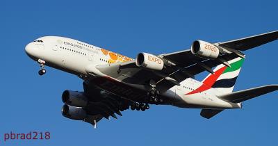 Image of aircraft registration A6-EEA - A A380-861 operated by Emirates