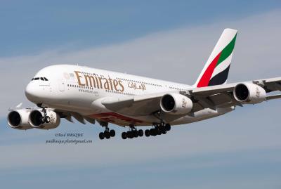 Image of aircraft registration A6-EDT - A A380-861 operated by Emirates