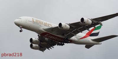 Image of aircraft registration A6-EEX - A A380-861 operated by Emirates