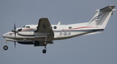 Image of aircraft registration G-OLIV - A Super King Air B200 operated by Dragonfly Aviation Services Ltd