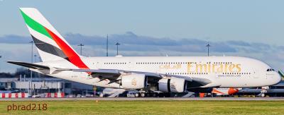 Image of aircraft registration A6-EVG - A A380-842 operated by Emirates