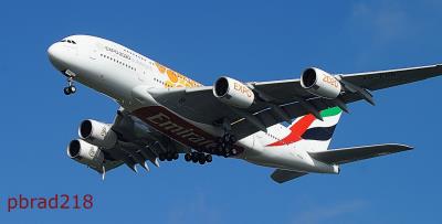 Image of aircraft registration A6-EOB - A A380-861 operated by Emirates