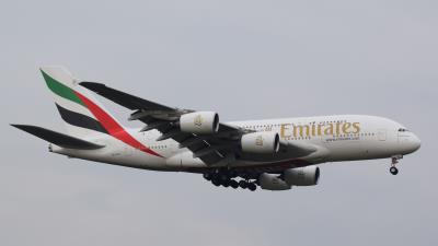 Image of aircraft registration A6-EUC - A A380-861 operated by Emirates