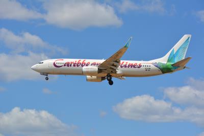Image of aircraft registration 9Y-KIN - A 737-8Q8(WL) operated by Caribbean Airlines