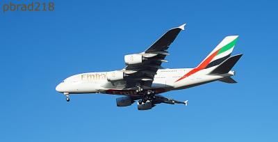 Image of aircraft registration A6-EUF - A A380-861 operated by Emirates