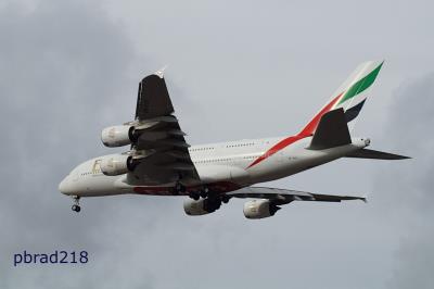 Image of aircraft registration A6-EVK - A A380-842 operated by Emirates