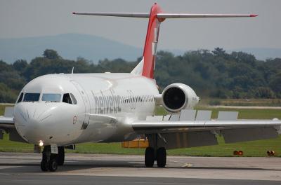 Image of aircraft registration HB-JVG - A Fokker 100 operated by Helvetic Airways
