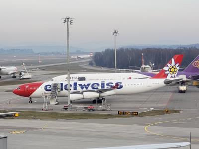 Image of aircraft registration HB-JME - A A340-313 operated by Edelweiss Air