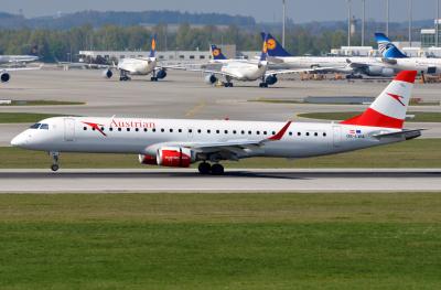 Image of aircraft registration OE-LWA - A ERJ-195LR (ERJ-190-200 LR) operated by Austrian Airlines