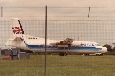 Image of aircraft registration G-BHMW - A F-27 Friendship-200 operated by Air UK