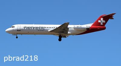 Image of aircraft registration HB-JVH - A Fokker 100 operated by Helvetic Airways