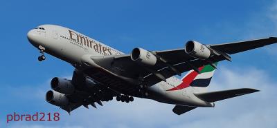 Image of aircraft registration A6-EEB - A A380-861 operated by Emirates