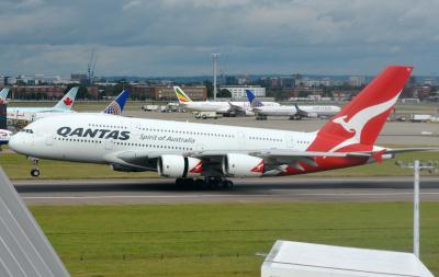 Image of aircraft registration VH-OQJ - A A380-842 operated by Qantas
